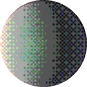 A spherical, blue-ish planet.